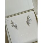 Brinco Earcuff Asa Cravejado Banhado a Ródio