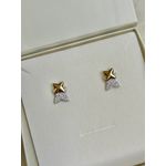 Brinco Estrela Dupla Cravejado Mix Banhado a Ouro