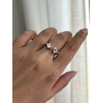 Anel Estrela Dupla Cravejado Mix Banhado a Ouro