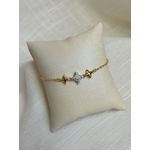 Pulseira Estrela Cravejada Mix Banhada a Ouro