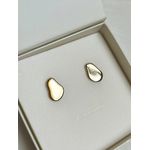 Brinco Orgânico Liso Banhado a Ouro