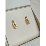 Brinco Elos Cravejados Banhado a Ouro