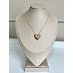 Conjunto Coração Martelado Banhado a Ouro