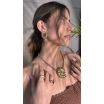 Brinco Orgânico Oval Banhado a Ouro