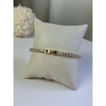 Pulseira Riviera Três Pontos Fecho Joia Banhada a Ouro