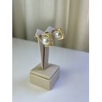 Brinco Argola Pérola Cravejada Luxo Banhado a Ouro