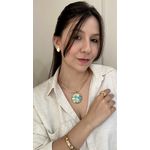 Aro Anatômico Turquesa Ouro