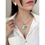 Aro Anatômico Turquesa Ouro