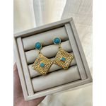 Maxi Brinco Turquesa Ouro