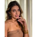 Brinco Orgânico Oval Banhado a Ouro