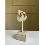 Brinco Argola Resina Off White Banhado a Ouro