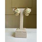 Brinco Botton Off White Banhado a Ouro 