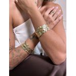Maxi Bracelete Orgânico Chapa Banhado a Ouro