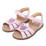 Sandália Coração - rosa baby/lilas metalizado 