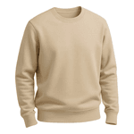 Blusa Moletom Flanelada Unissex Gola Redonda BEGE Liso - Atacado