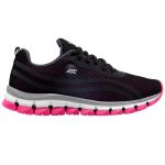 Kit Tênis Asc Lege 21 para Treino, Academia e Esportes - Preto e Rosa + 03 Pares de Meias Cano Alto 