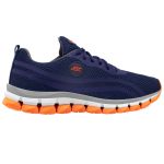 Kit Tênis Asc Lege 21 para Treino, Academia e Esportes - Azul e Laranja + 03 Pares de Meias Cano Alto 