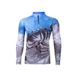 Camiseta De Pesca King Brasil Azul UV 50 - KFF106