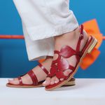 Sandália Rasteira - AMANHECER - Vermelho - 842.116