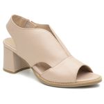 Sandália Salto Grosso Médio Peep Toe Nude - Veneza - 177.02