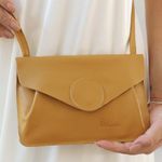 Bolsa de Couro - Carinho - Mostarda