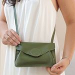 Bolsa de Couro - Carinho - Verde Cacto