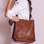 Bolsa de Couro - ASAS - Chocolate e Preto