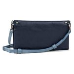 Bolsa CARTEIRA Couro Legítimo Bubblê - Azul Anil e Hortência