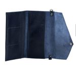 Bolsa CARTEIRA Couro Legítimo Bubblê - Azul Anil e Hortência