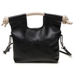 Bolsa de Couro - BOSSA - Preta e Off White