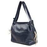 Bolsa de Couro - CONFIAR - Azul Anil e Off white