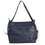 Bolsa de Couro - CONFIAR - Azul Anil e Off white