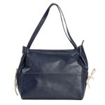 Bolsa de Couro - CONFIAR - Azul Anil e Off white