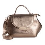 Bolsa de Couro - Mini NASCENTE - Champagne e Off White