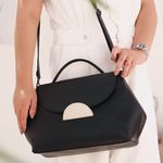 Bolsa de Couro - NASCENTE - Preta e Off White