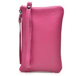 Bolsinha de mão Couro Legítimo Bubblê Magenta
