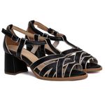 Sandália Peep Toe - DUNAS - Preta e Off White - 177.70