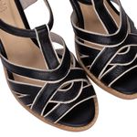 Sandália Peep Toe - DUNAS - Preta e Off White - 177.70