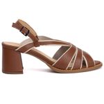 Sandália Peep Toe - EVOLUIR - Chocolate e Off White - 177.52 