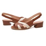 Sandália Peep Toe - VIRTUDE - Chocolate e Off White - 965.53
