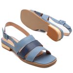 Sandália Rasteira - BRILHAR - Azul Hortência e Azul Anil - 914.42