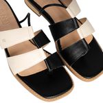 Sandália Rasteira - BRISA - Preta e Off White - 914.38