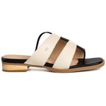 Sandália Rasteira - BRISA - Preta e Off White - 914.38