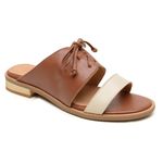 Sandália Rasteira - CALMARIA - Off White E Chocolate - 842.80