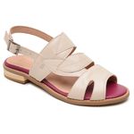 Sandália Rasteira - FOLHA - Off White e Pitaya - 842.96