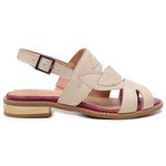 Sandália Rasteira - FOLHA - Off White e Pitaya - 842.96