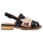 Sandália Rasteira - FOLHA - Preta e Off White - 842.96