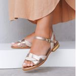 Sandália Rasteira - LAPA - Champagne e Off White - 842.68