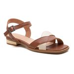 Sandália Rasteira - RENASCER - Chocolate e Off White - 914.40 