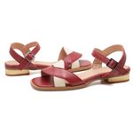 Sandália Rasteira - RENASCER - Vermelha e Off White - 914.40